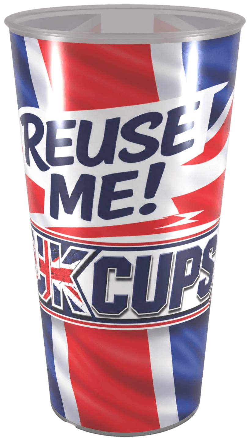 UK Cups reusable Union Jack pint cup